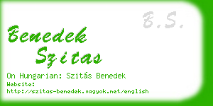 benedek szitas business card