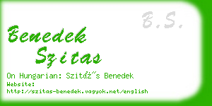 benedek szitas business card